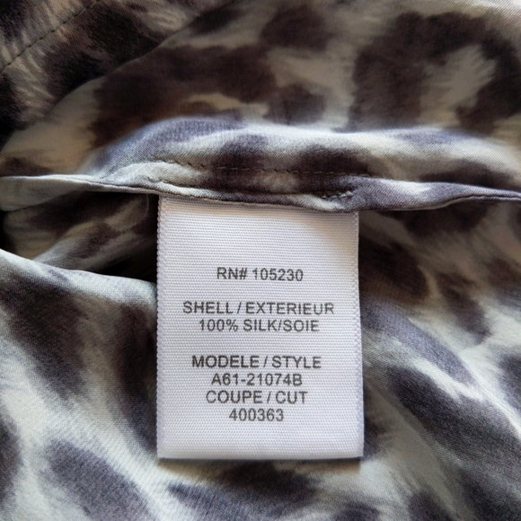 Joie Leopard Print Gray Silk Racerback Tank Top - Picture 6 of 11